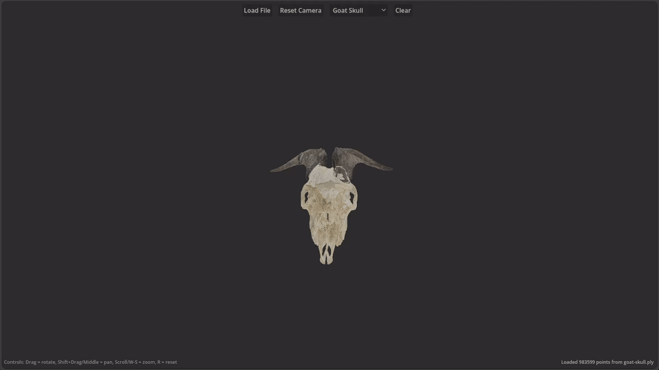3D Gaussian Splat Viewer demonstration